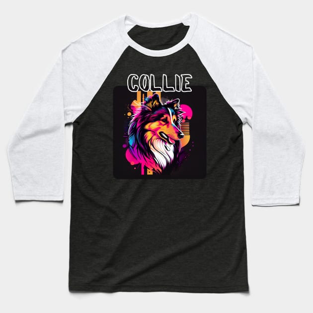 Graffiti Style - Cool Collie 4 Baseball T-Shirt by PD-Store